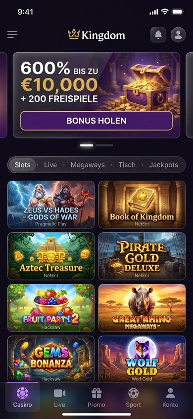 Mobile Erfahrung im Browser – Kingdom